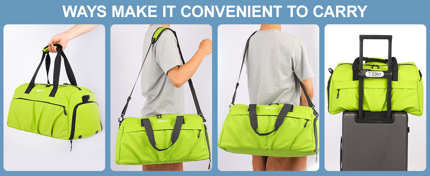 Спортивна сумка для жінок та чоловіків з твердим матеріалом, дорожня сумка з відділенням для взуття, з вентиляційними отворами та вологостійким відділенням, водонепроникна сумка-вікендер, спортивна сумка/сумка для плавання/сауни (Зелена)