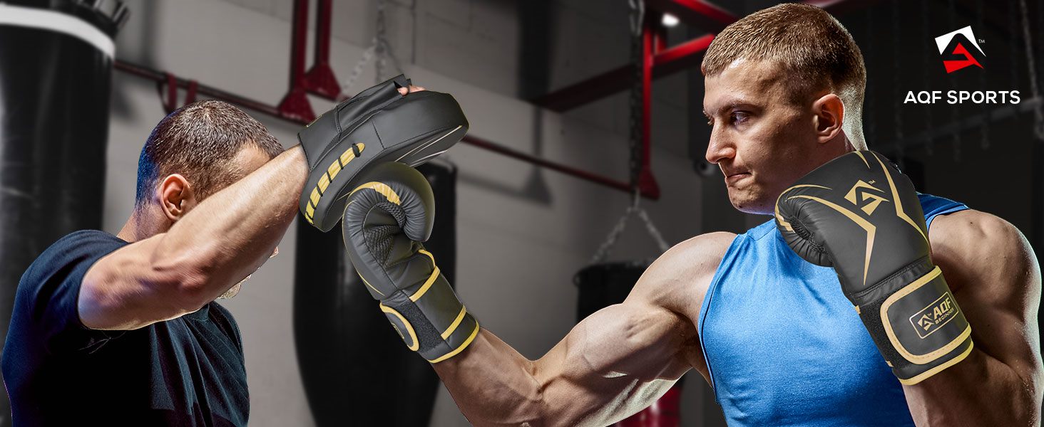 Боксерські рукавички AQF для чоловіків та жінок, MMA, кікбоксинг, муай-тай, дитячі боксерські рукавички, 8oz, чорні
