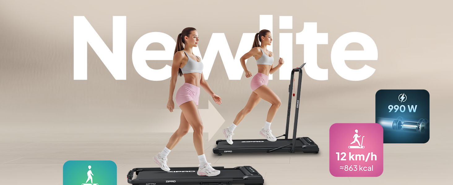 Біговий доріжка ZIPRO Newlite Klappbar: складаний, 1-10 км/год, до 110 кг, LED-дисплей