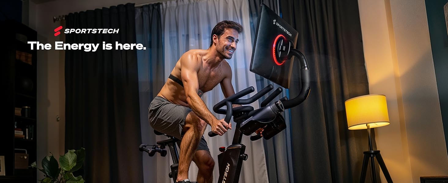 Пульсометр Sportstech з Bluetooth ANT+ для бігу, велотренувань та фітнесу. Водостійкий, до 350 годин роботи, сумісний з Wahoo, Polar та Sportstech Live