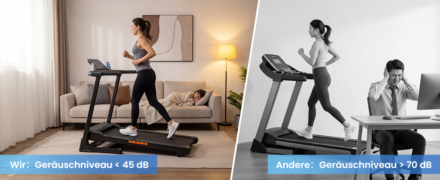 Складана бігова доріжка для дому та офісу з автоматичним нахилом 15%, двигун 3.0 к.с. (до 14 км/год), LED-дисплеєм та 12 програмами, макс. навантаження 136 кг, чорна