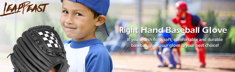 Рукавиця для бейсболу та софтболу Rechte Hand (12.5 дюймів, чорна) - для дорослих, тренувальна/змагальна, потовщена, міцна