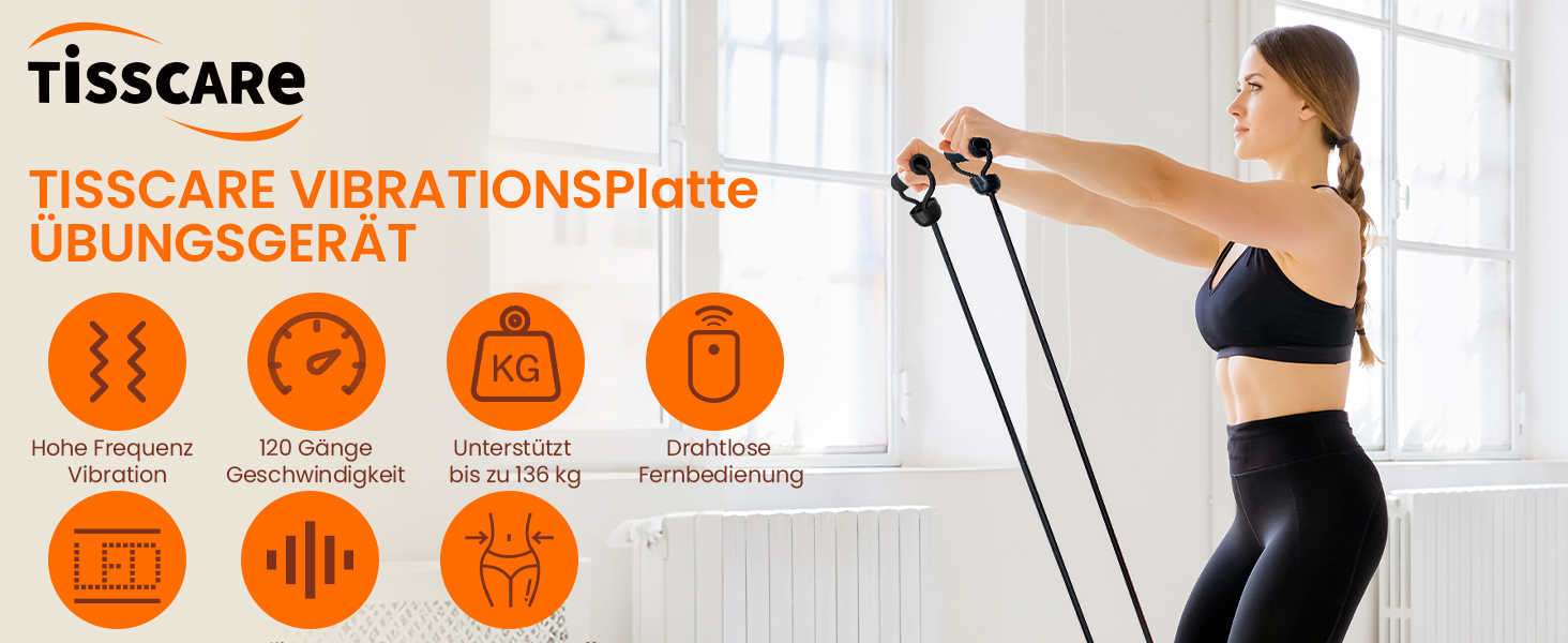 Вібраційна платформа TISSCARE для дому: тренування, схуднення, формування фігури та м'язів. 120 рівнів, 5 режимів, до 180 кг. Чорний колір
