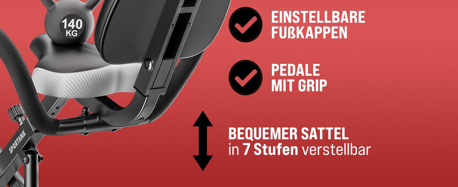 Електровелотренажер SPORTANA® EAGLE 3-в-1: складаний, з LCD-дисплеєм, регулювання висоти, фітнес-гумки | Hometrainer, Indoor Bike