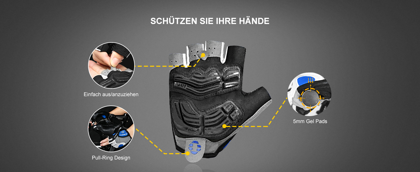 Велосипедні рукавички Inbike напівпальцеві гелеві дихаючі антиковзні амортизуючі для гірського велосипеда чоловічі жіночі літні для велоспорту MTB блакитні L