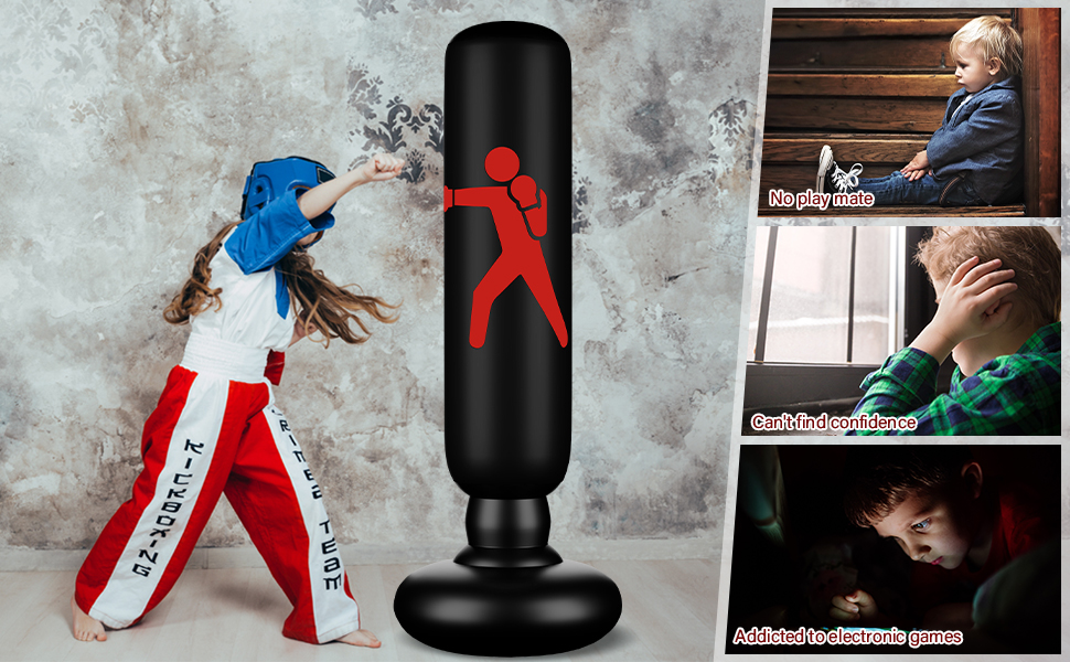 Надувний боксерський мішок Yuehuamech, самостійна підставка, для кікбоксингу, карате, тхеквондо, ММА, бодібілдингу