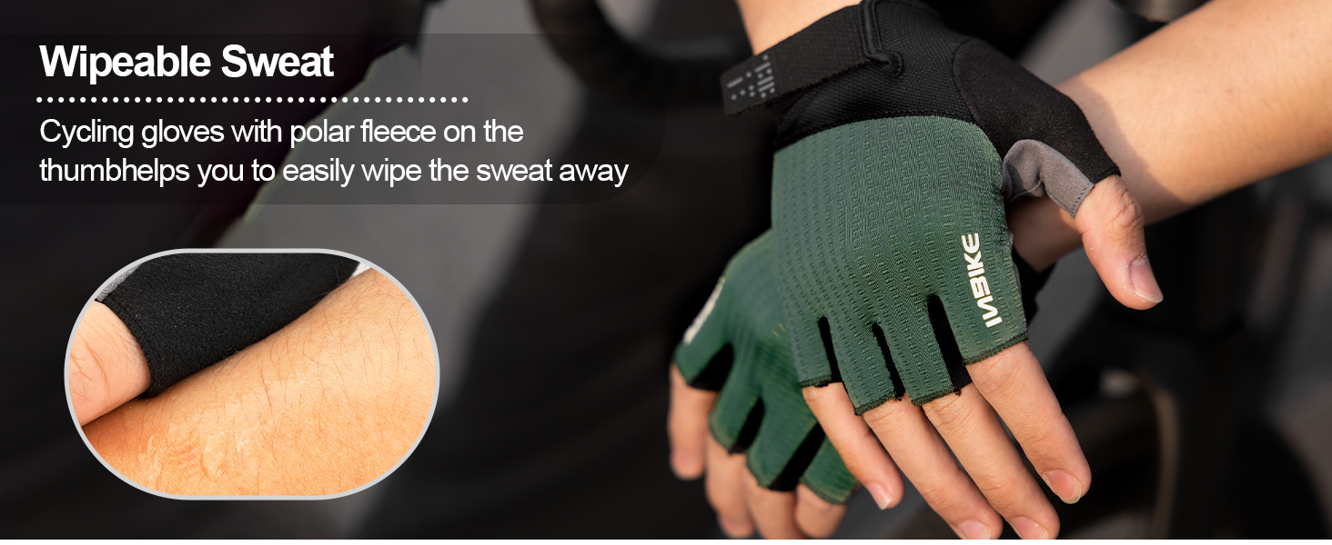 Велосипедні рукавички Inbike для чоловіків, напівпальцеві, літні, ударостійкі, еластичні, дихаючі, світловідбиваючі, зелені, розмір L