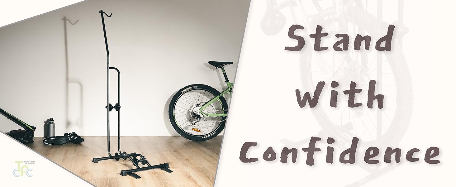 Підставка для велосипеда CyclingDeal - Регульована стійка для паркування велосипедів, вертикальна та горизонтальна - Безпечне та надійне зберігання MTB та шосейних велосипедів