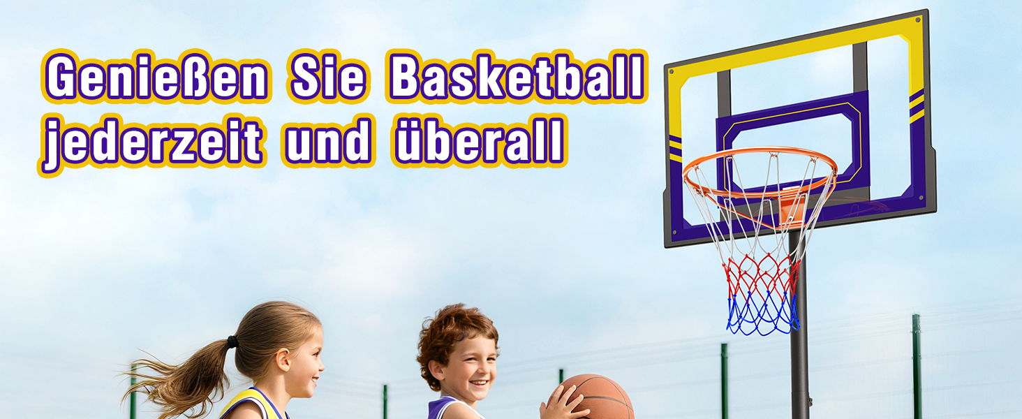 Баскетбольний кошик Outdoor для дітей, 107-213 см, з регулюванням висоти та захисною PC-стінкою