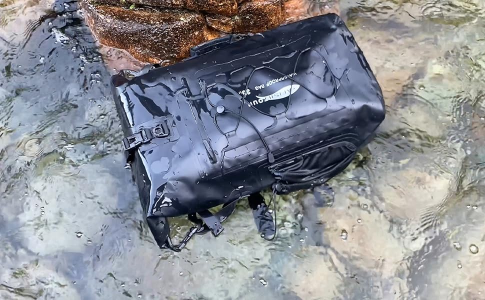 Водонепроникний рюкзак Dry Bag 45L для каякінгу та рафтингу (Чорний)