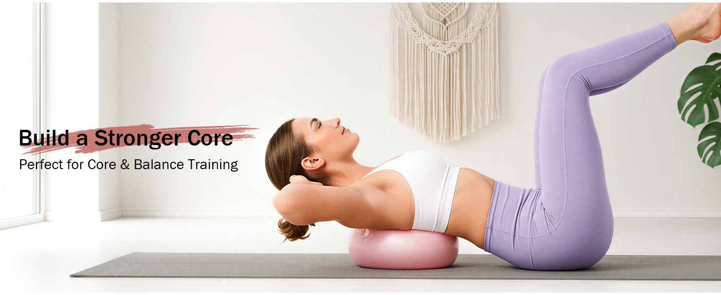 Pilates-кільце Slim Panda з м'ячем, гумками та сумкою, рожеве - 35 см