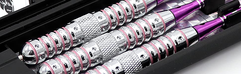 Сталеві дротики CUESOUL Pink Ladies 21/23 г з алюмінієвими стеблями (наконечник сталевий)