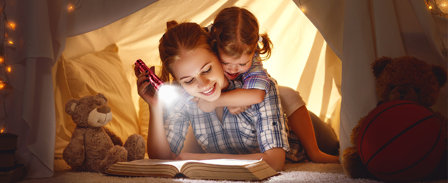 Ліхтарик LED BUCASA, 2000 люмен, 3 режими, збільшується, водонепроникний, для кемпінгу та активного відпочинку (червоний)