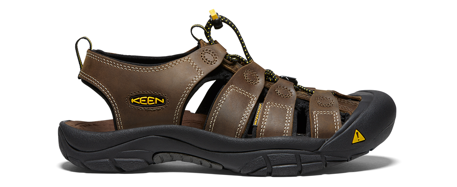 Чоловічі сандалії KEEN Newport з закритим носком, шкіряні, коричневі, 41 EU - зручні та довговічні