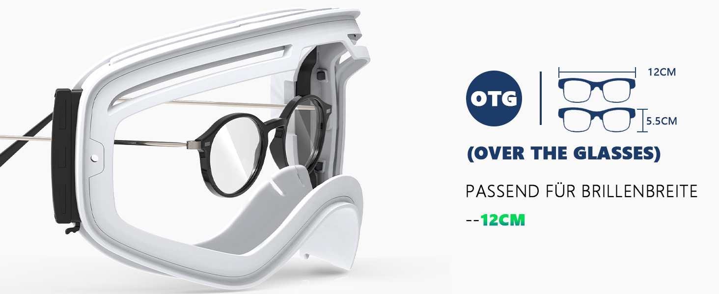 Гірськолижні окуляри GlaRid чоловічі жіночі, OTG Ski Goggles Безкаркасні окуляри для сноуборду для тих, хто носить окуляри, Снігові насадки для дорослих Захист від запотівання 100 UV400 (рожевий)