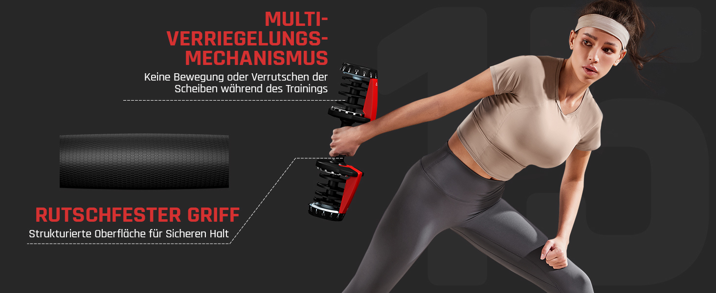 Регульовані гантелі Yaheetech, 15 рівнів, сталь, 2.5 - 24 кг, швидке налаштування, подвійне блокування, неслизькі, для тренажерного залу, дому, офісу