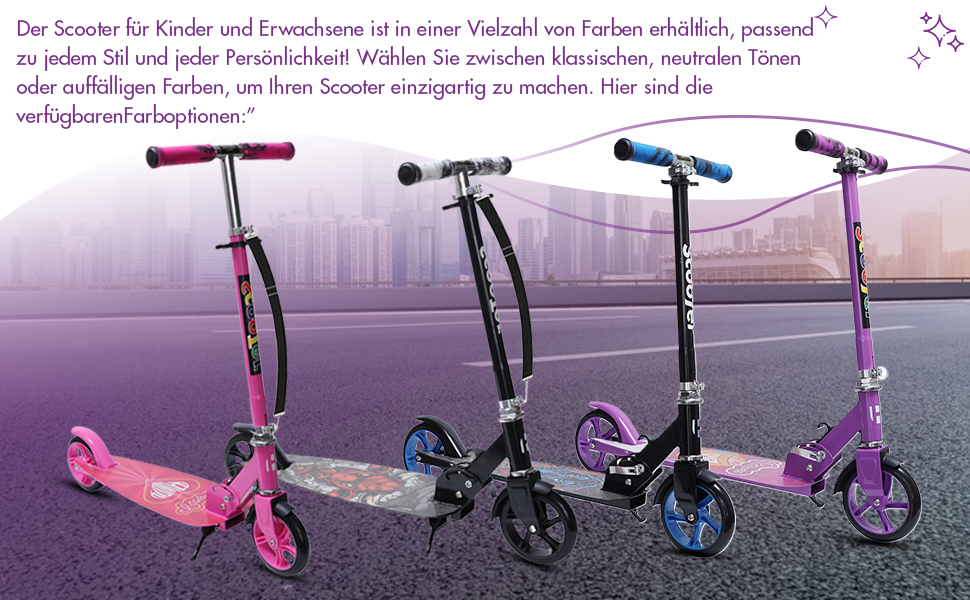 Самокат дитячий Habib Cityroller складаний, регульований, для дітей та підлітків (6-16 років), чорний