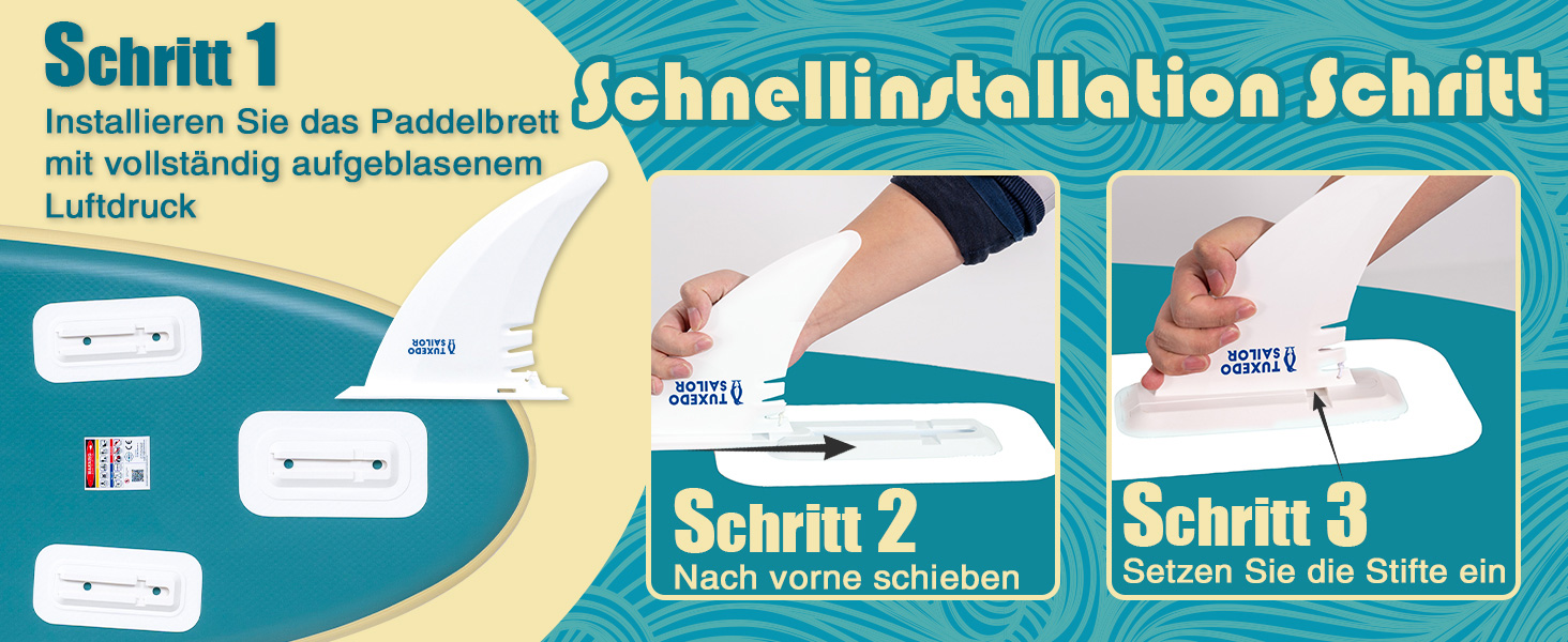 Надувний SUP-борд Tuxedo Sailor Stand Up Paddle Board з аксесуарами, для дорослих та підлітків, блакитний та жовтий