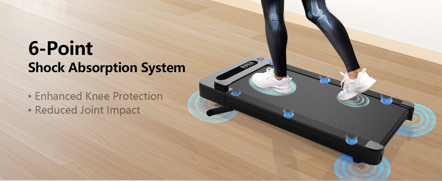 Bluearth Walking Pad: Ходункова доріжка з регулюванням нахилу 10%, стіл для бігу, смарт-додаток, доріжка для дому з LED-дисплеєм, чорний колір