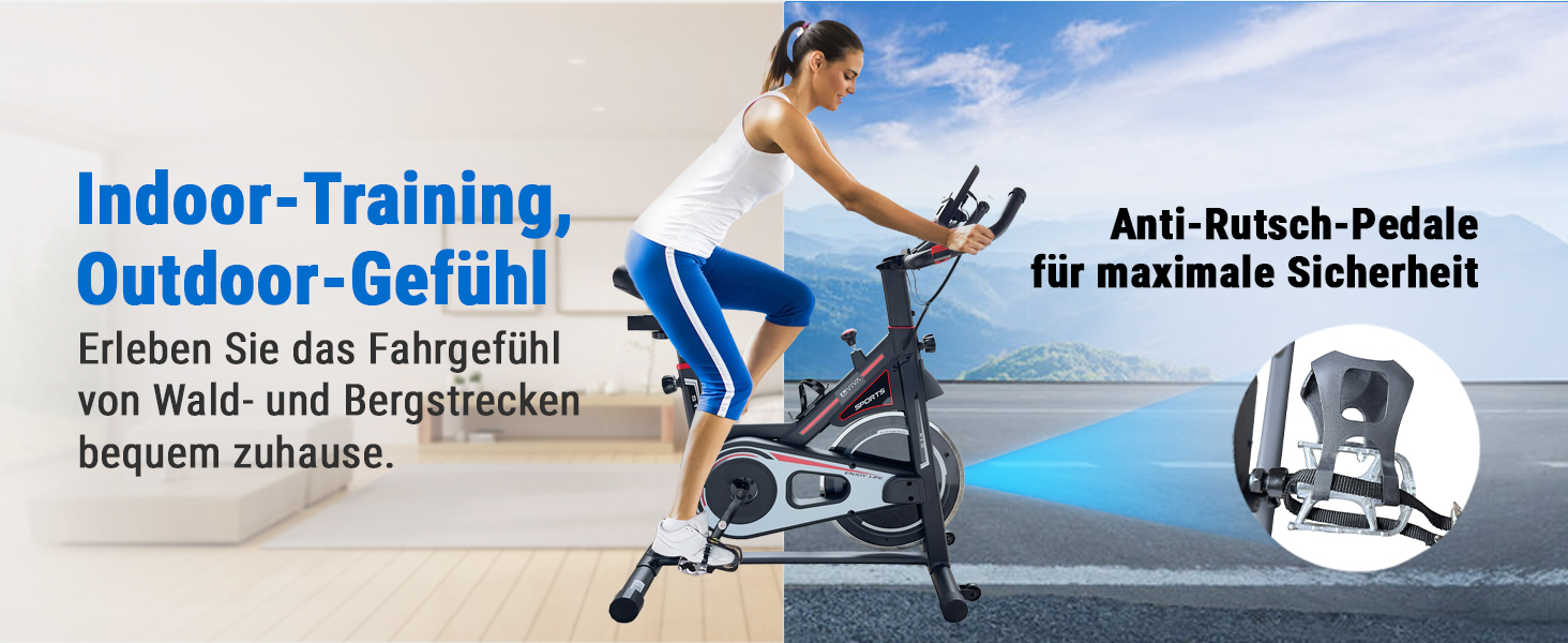 AsVIVA S14 Indoor Cycle Speedbike: фітнес-велотренажер з 15 кг маховиком, Bluetooth-комп'ютером, сумісний з додатками, регульоване сідло та плавний опір