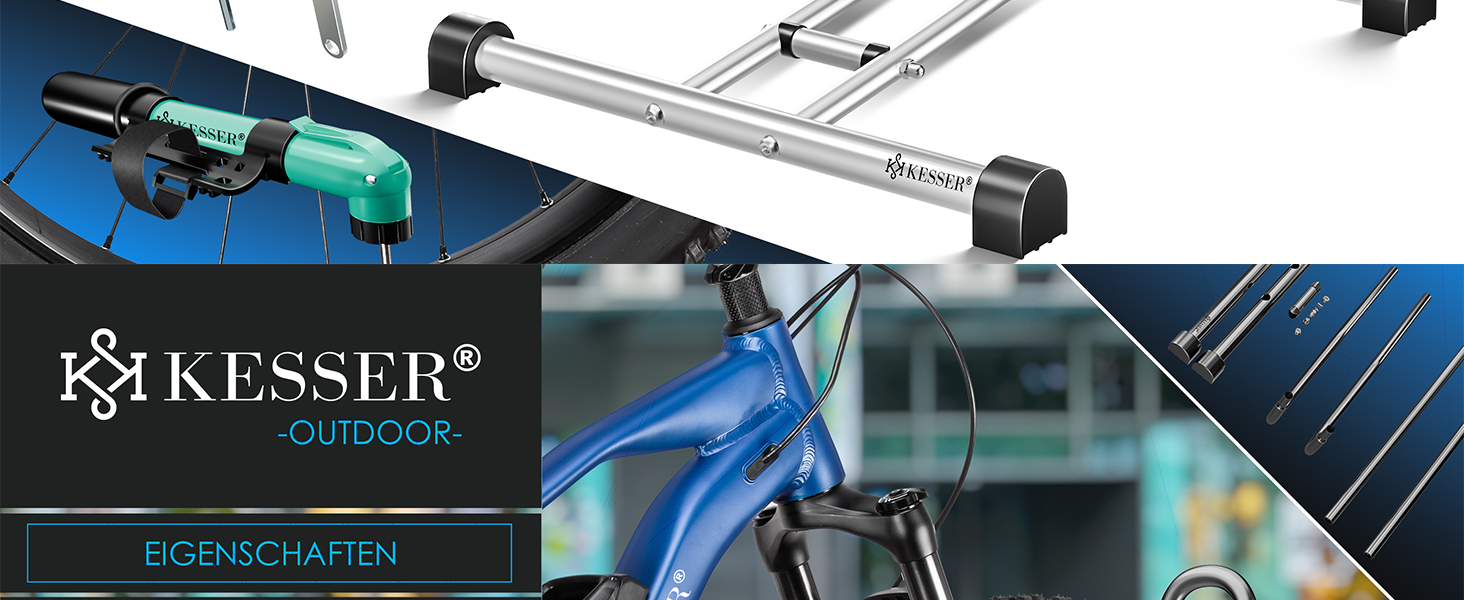 Підставка для велосипеда KESSER® для MTB, E-Bike, Citybike, шосе, з повітряним насосом (2 шт.)