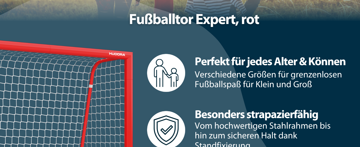 Ворота для футболу HUDORA Expert - великі вуличні ворота для дітей та дорослих, 240 x 160 см