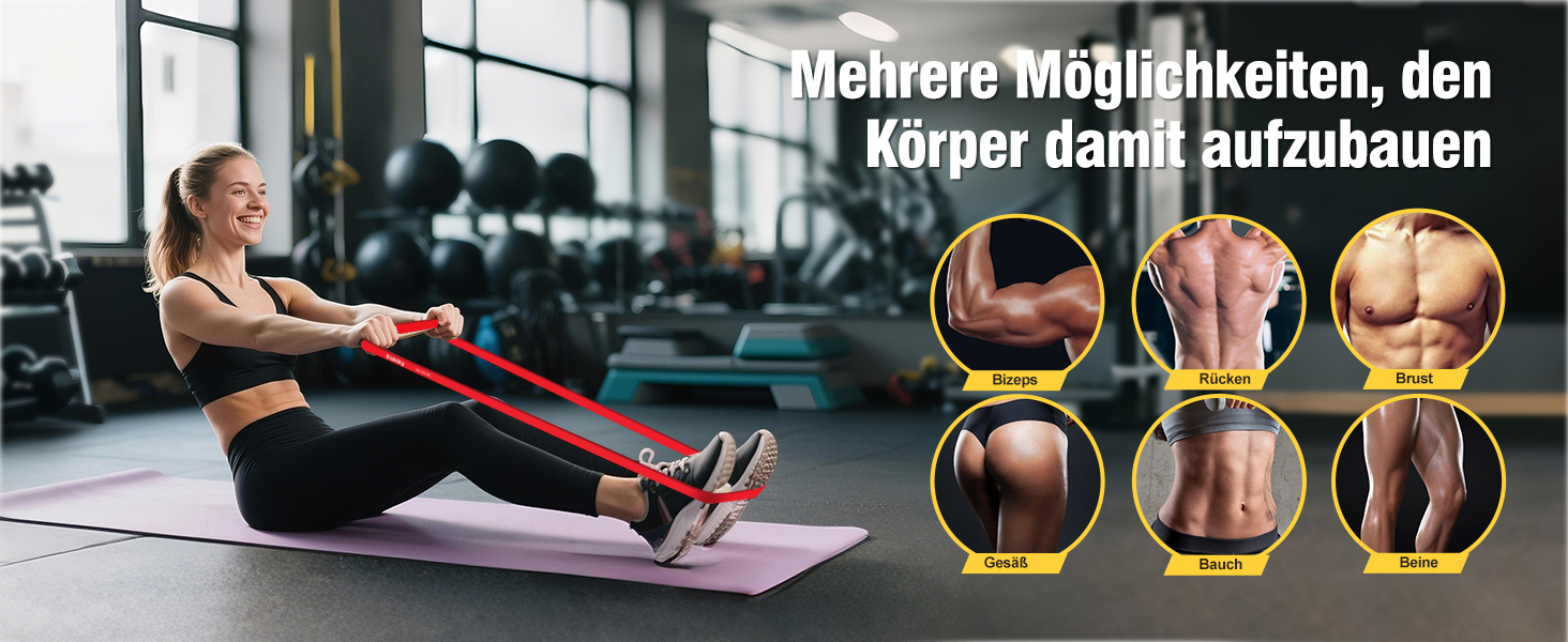 Еластичні гумки для фітнесу Fokky, Набір стрічок опору, Гумки для фітнесу з дверним кріпленням, захисним покриттям та 2 ручками, для силових тренувань, йоги, пілатесу, нарощування м'язів (Світло-жовтий, Червоний, Чорний)