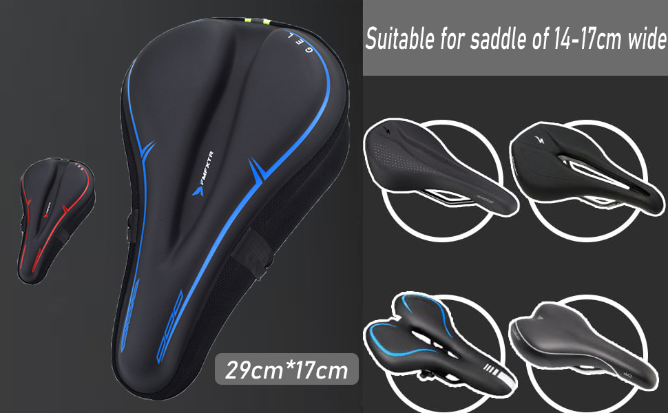Покриття на сидіння велосипеда, гелевий чохол для сидіння, водонепроникний, для гірського велосипеда, велотренажера, спінінгу (блакитний)