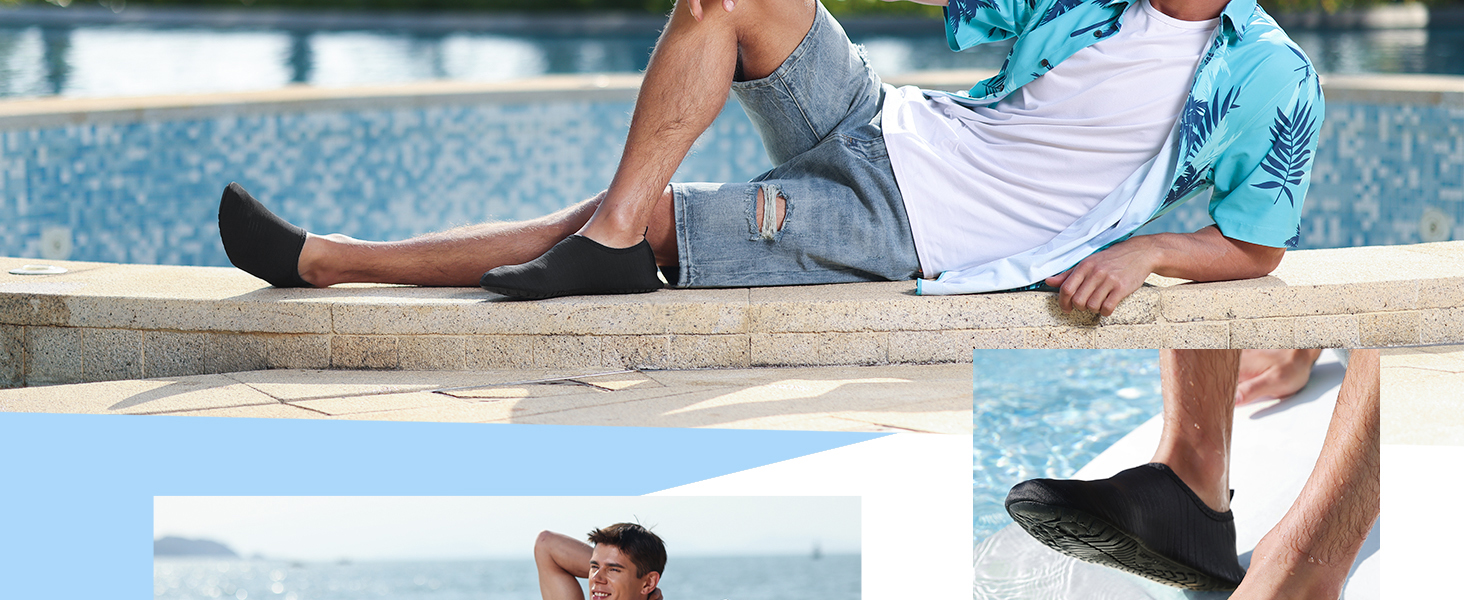 Шкарпетки для плавання HMIYA, аквашузи для жінок та чоловіків, шкарпетки для серфінгу, йоги, пляжу, басейну, чорні, 44/45 EU