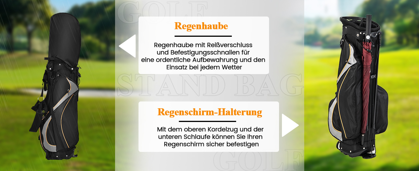 Сумка для гольфу COSTWAY, 6/8 відділень, сумка-стійка, сумка для гольф-тролей, легка переносна сумка-пенал для чоловіків та жінок (Сірий, 8 відділень)