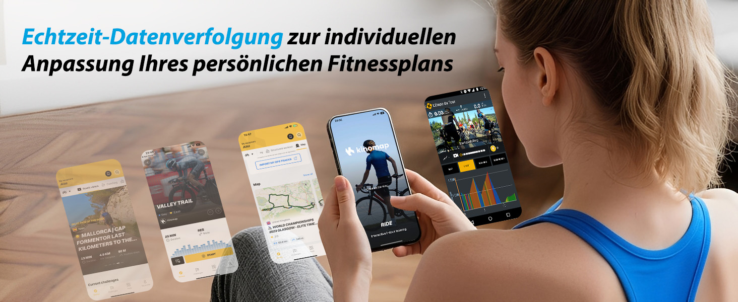 Велотренажер Wenoker з регульованим магнітним опором, ергометр, фітнес-велосипед з LCD-монітором, тримачем для планшета, Bluetooth, для дому, до 160 кг, блакитний