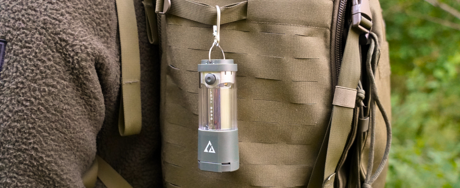 Ліхтар кемпінговий LED Acta Berg 450 люмен, акумуляторний з Power Bank (4000 mAh), до 150 год, IP44, оливково-сірий