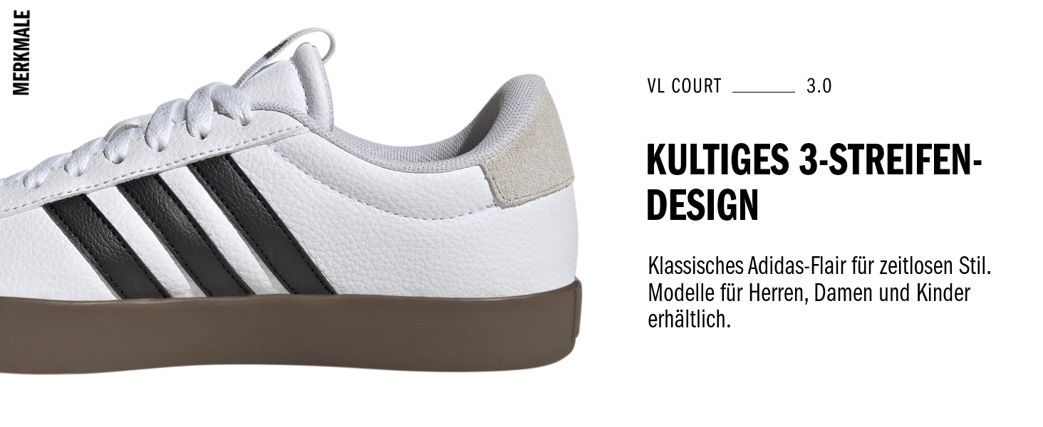 Дитячі фітнес-кеди Adidas VL Court 2.0 (30.5 EU, чорний/білий/чорний)