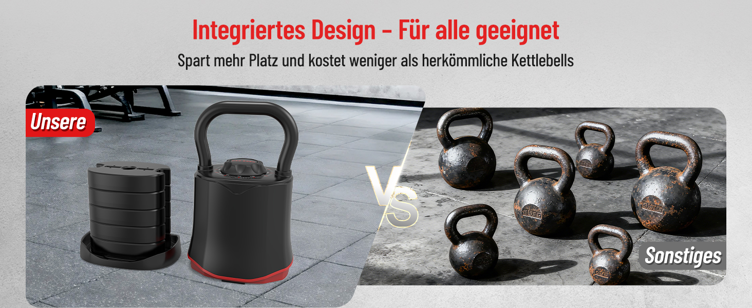 HXD-ERGO Регульована гантель-гиря 6-в-1 (3–18 кг) з швидкою зміною ваги, широким руків'ям, компактна для дому та залу, чорна