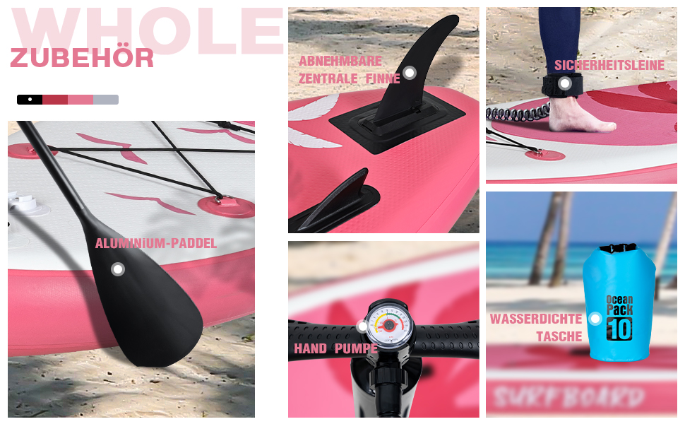 Надувна SUP-дошка YU YUSING 320/335x76x16,5 см з регульованим веслом, насосом, рюкзаком, страховочним шнуром, водонепроникною сумкою, для плавання стоячи, до 150 кг