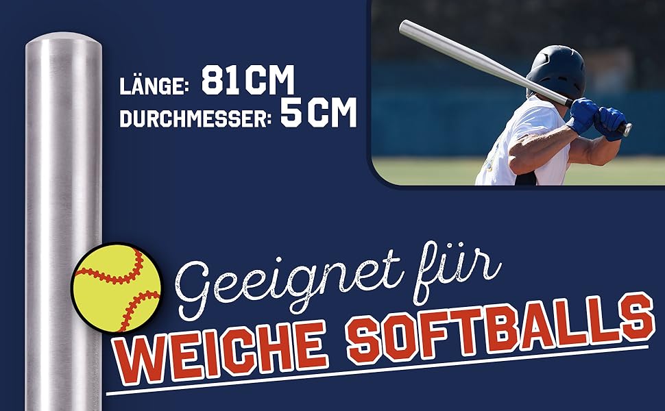 Бейсбольна бита: дерев'яна або алюмінієва, міцна, з неслизькою ручкою, 81 см (срібна, алюміній)