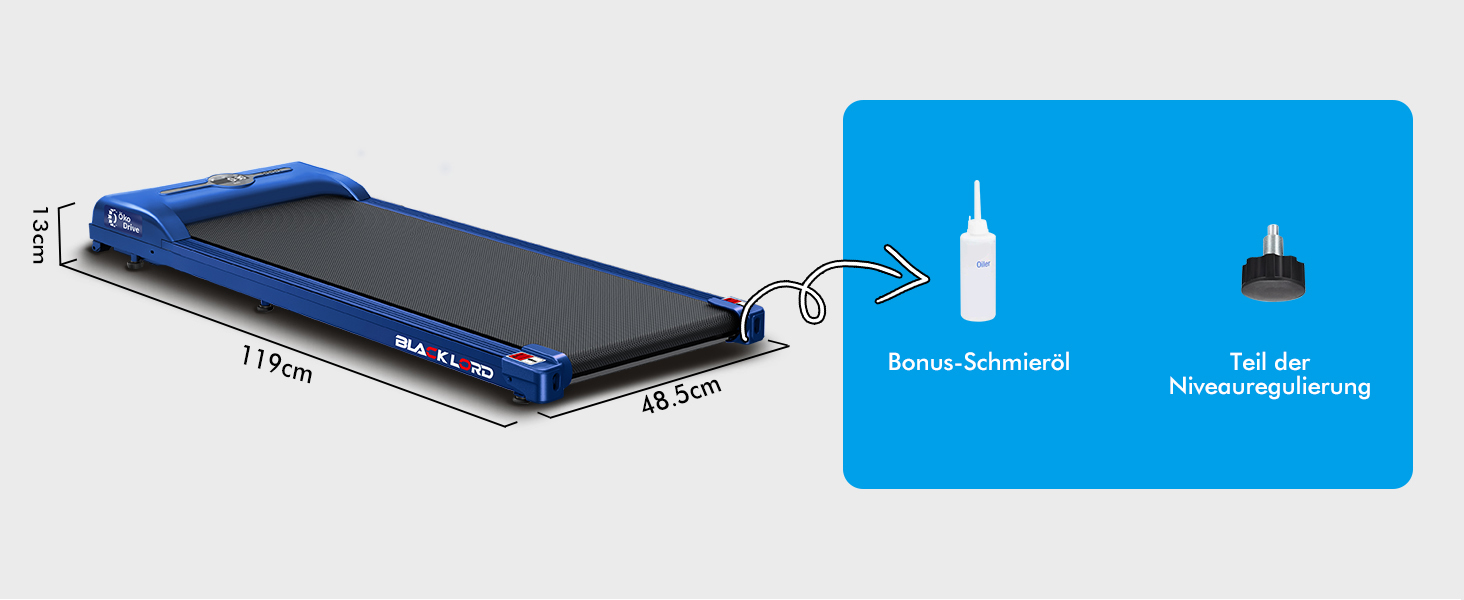 Walkingpad Laufband BLACK LORD SL9 - біговий доріжка, портативна, до 16 км/год, нахил до 9%, LED-дисплей, Bluetooth, для дому та офісу