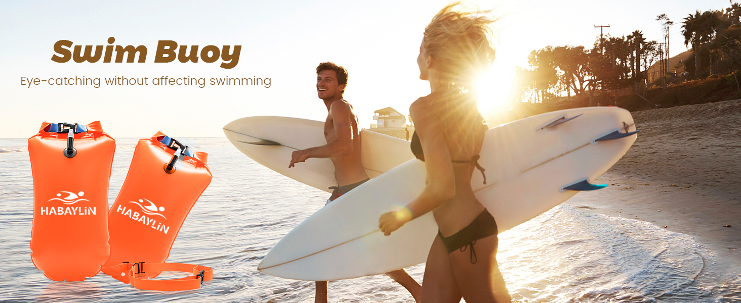 Надувна плавуча шийка 20L помаранчевого кольору для дорослих та дітей - безпечний тримач для плавання у відкритій воді та триатлону