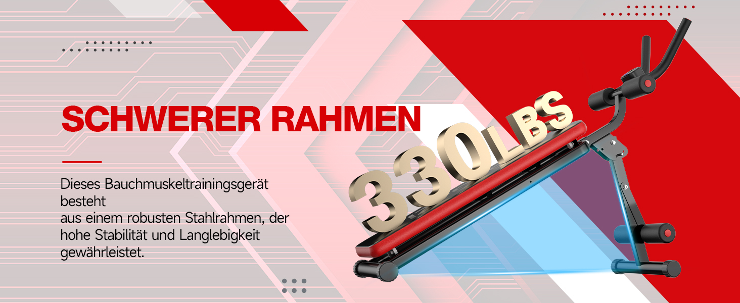 Тренажер для пресу з LCD-монітором для дому. Багатофункціональний тренажер для всього тіла, до 150 кг. Чорно-червоний.