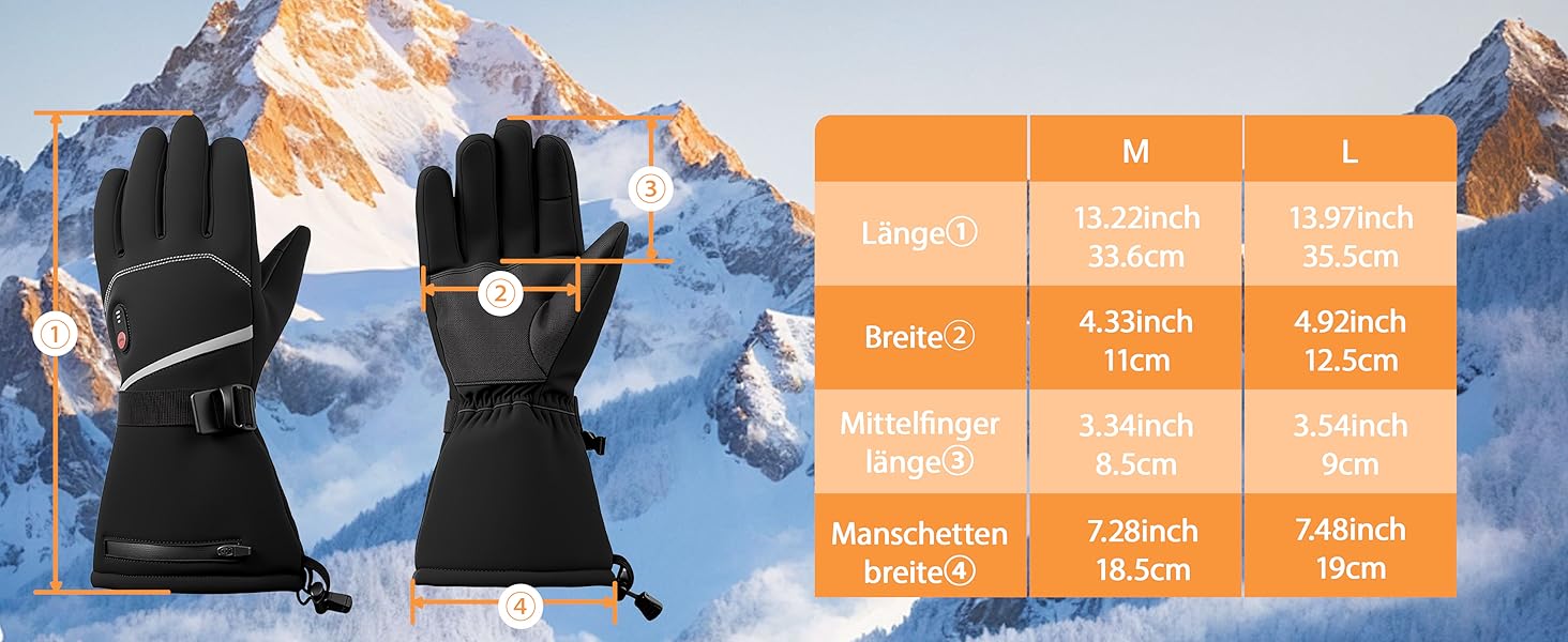 Греючі рукавички USB з підігрівом 20000mAh для чоловіків та жінок, 7.4V, 3 температурні режими, сенсорний екран, водонепроникні, антиковзкі, для зимової роботи на вулиці, чорні