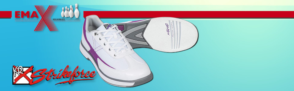 Жіночі кеди для боулінгу EMAX KR Strikeforce Flex білі/фіолетові, 36-41 (EU)
