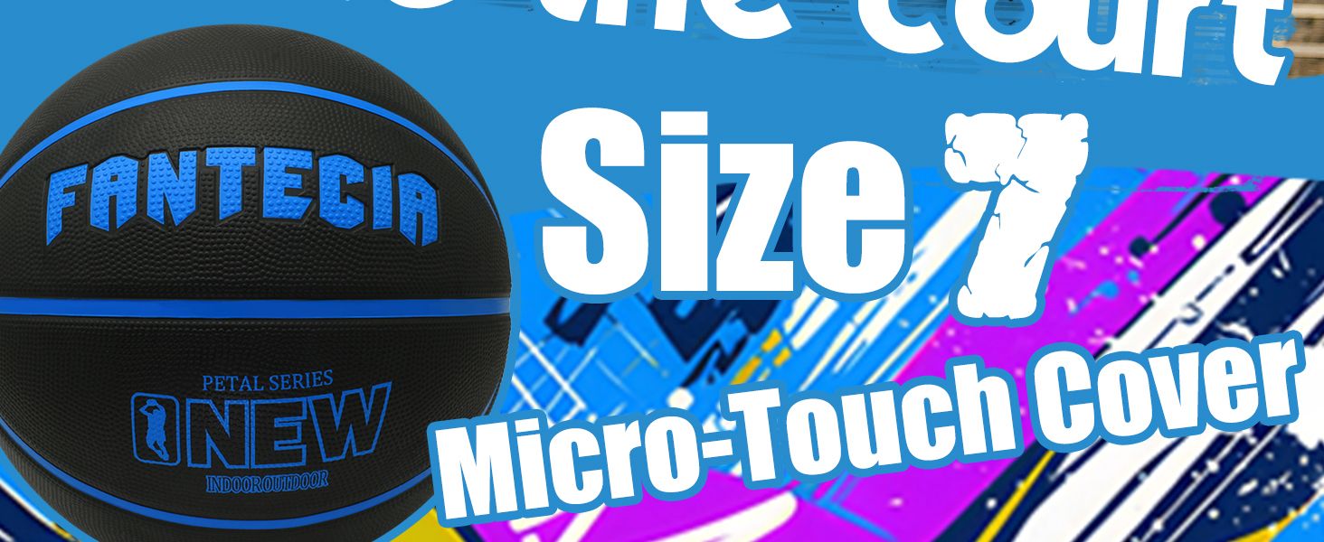 М'яч баскетбольний Fantecia, розмір 7, для дорослих, тренувальний, для гри в приміщенні та на вулиці, з насосом