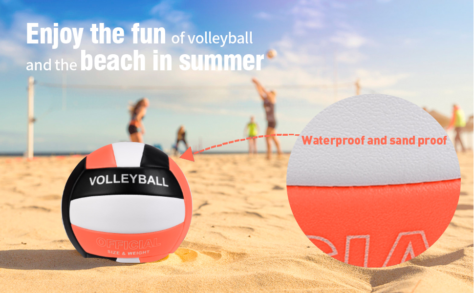 Волейбольний м'яч Dakapal 5, для залу та пляжу, м'який, для початківців, підлітків та дорослих (без насоса). Оранжевий