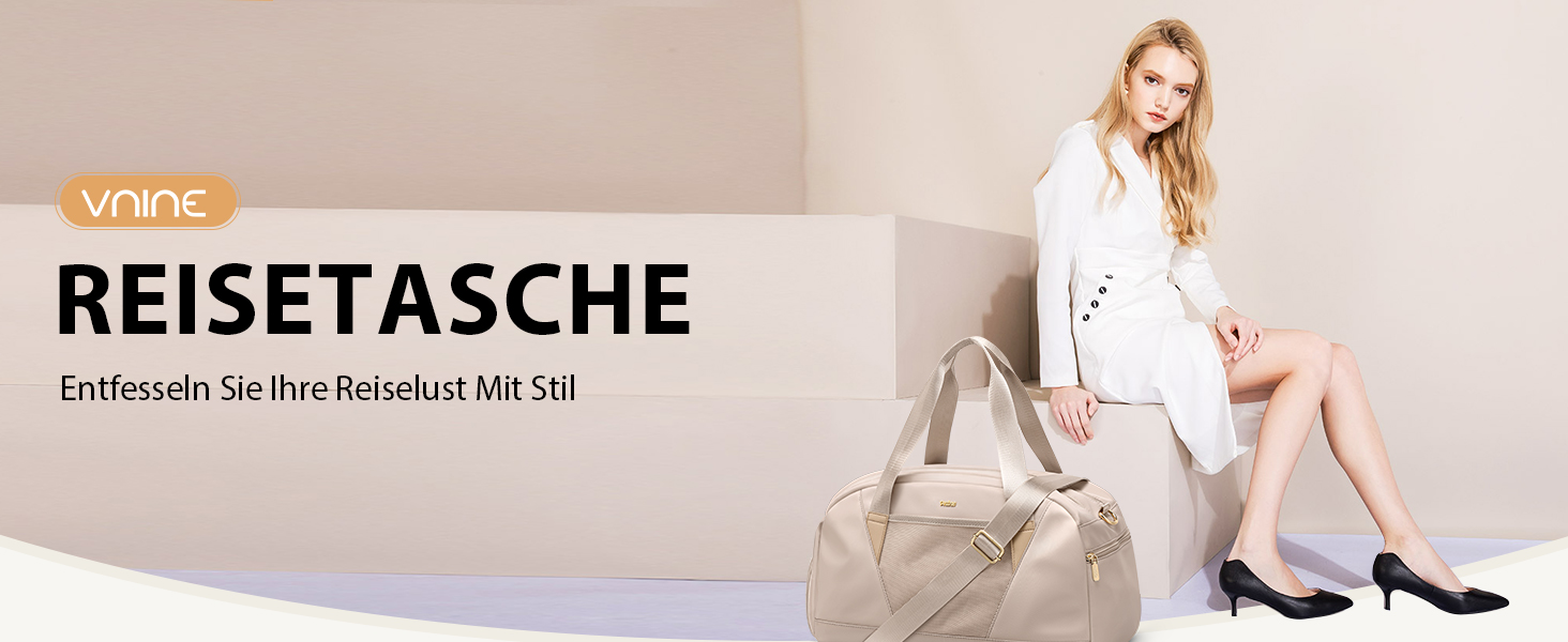 Спортивна сумка VNINE для жінок: легка, водонепроникна, для подорожей, фітнесу та тренувань (Beige)