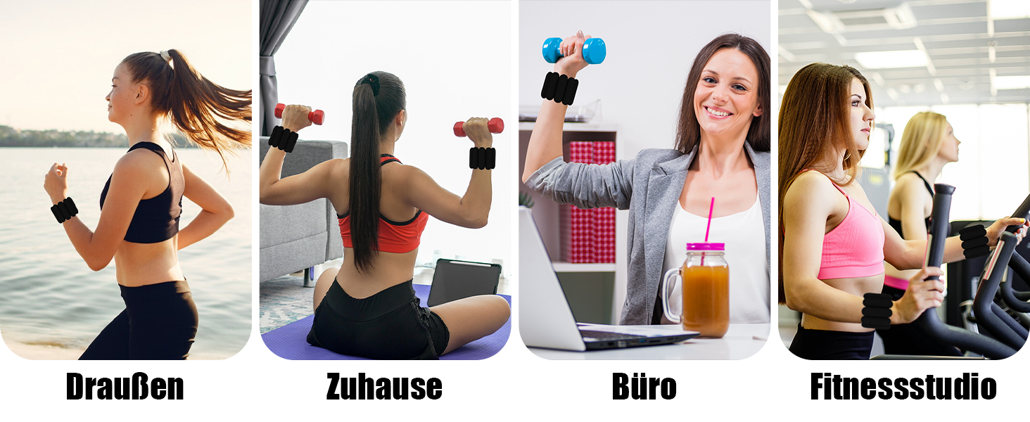 Набір обтяжників для зап'ястя та кісточок RYACO, 2 шт (2x0,5KG), регульовані манжети, для рук, ніг, ходьби, бігу, йоги, пілатесу, аеробіки (чорний)