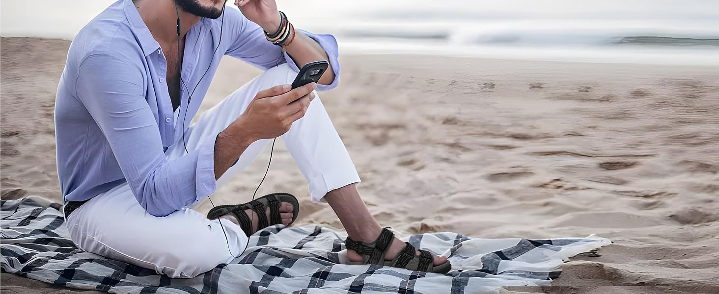 Чоловічі трекінгові сандалії KuaiLu: зручні, ортопедичні, для підтримки стопи при фасціїтусі, для активного відпочинку, літні, легкі, з відкритими пальцями, з регульованою застібкою-липучкою, розмір 48 EU, хакі-коричневі