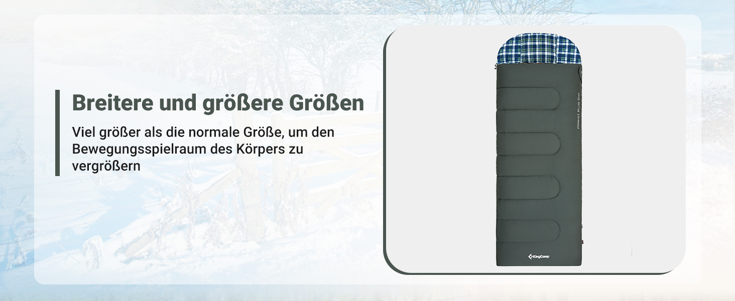 Сплячий мішок KingCamp для дорослих 3 в 1 з знімною ковдрою, зимовий, XXL, бавовна фланель, легкий, портативний, теплий (оливковий, наповнювач 500г/м²)