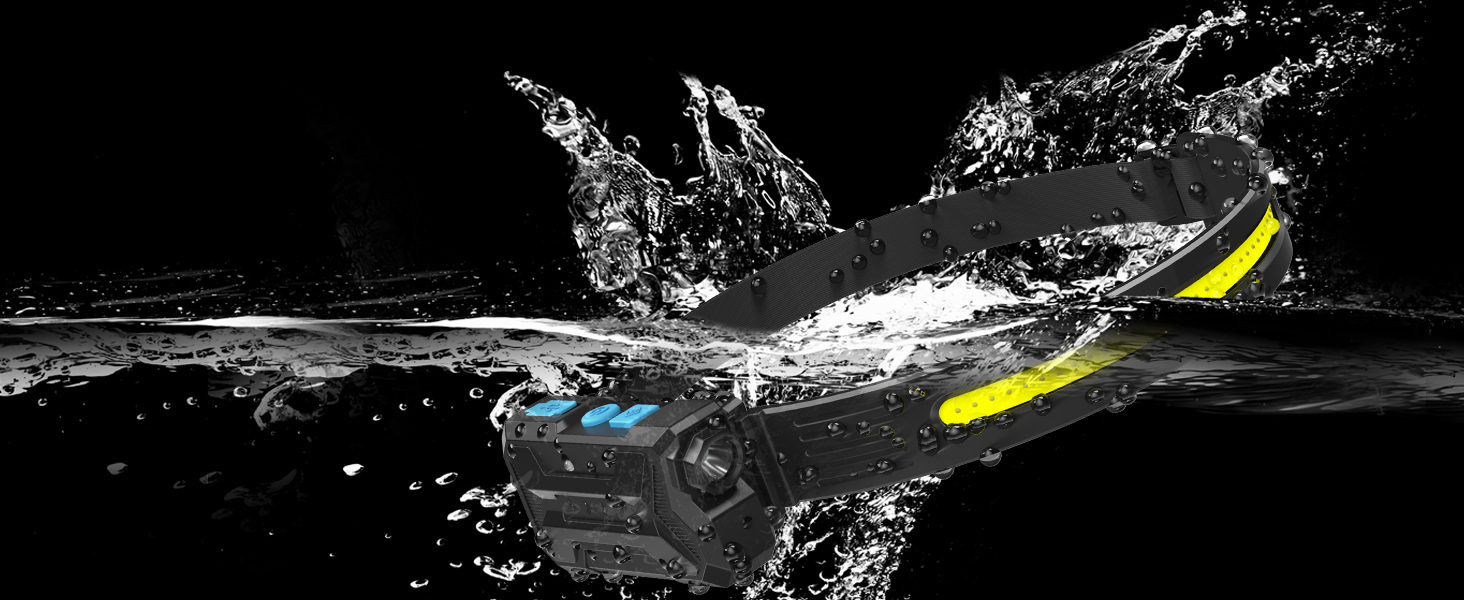 LED налобний ліхтар з акумулятором, 2 шт., кут огляду 230°, 7 режимів, супер яскравий, 2600 mAh, 22 години роботи, датчик, червоне світло, водонепроникний, легкий, для бігу, кемпінгу, походів, чорний