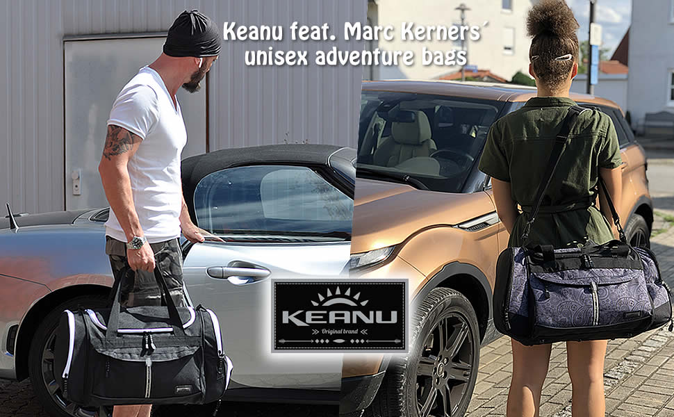 Спортивна сумка Keanu Adventure 45 л з відділенням для взуття, багатьма кишенями, для жінок і чоловіків, ідеальна для тренажерної зали, сауни та подорожей