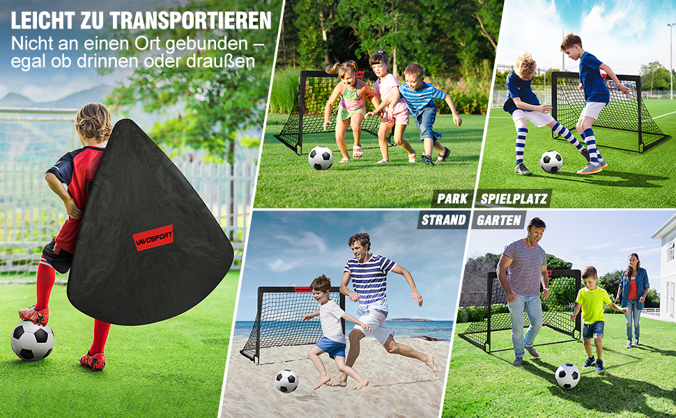 Ворота для футболу в сад для дітей. Набір для тренувань з 2-х воріт Pop-Up, складаються, для гри в приміщенні/на вулиці. Включає м'яч розміру 3, конуси (10 шт.) та насос для м'яча